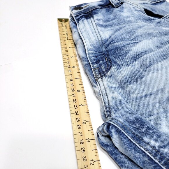 Evolution In Design Mens Denim Cutoff Shorts Size 36 Distressed Acid Wash Urban - Picture 10 of 14